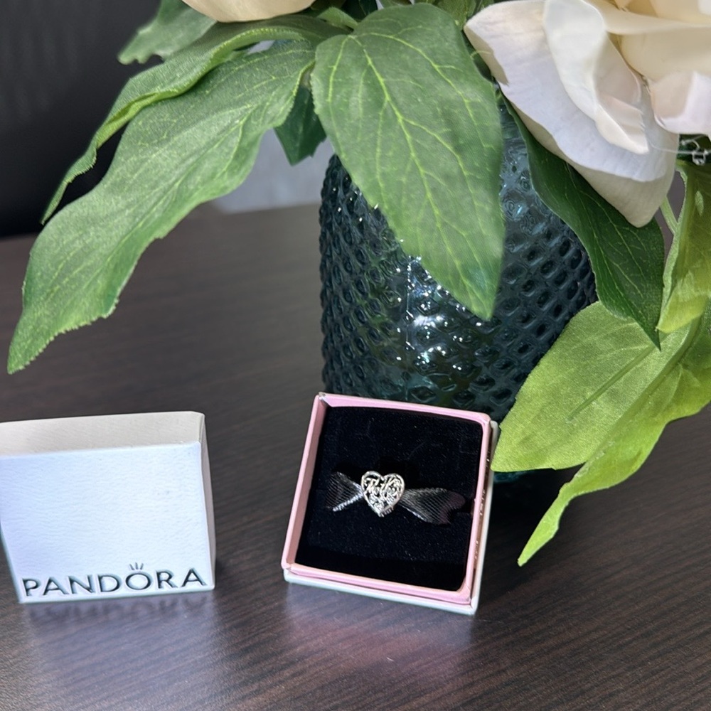 Pandora MOTHER AND SON SCRIPT OPENWORK Silver With Cubic Zirconia New Charm